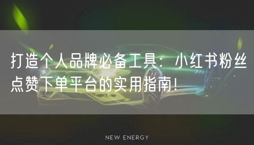 打造个人品牌必备工具：小红书粉丝点赞下单平台的实用指南！