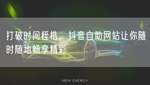 打破时间桎梏,抖音自助网站让你随时随地畅享精彩