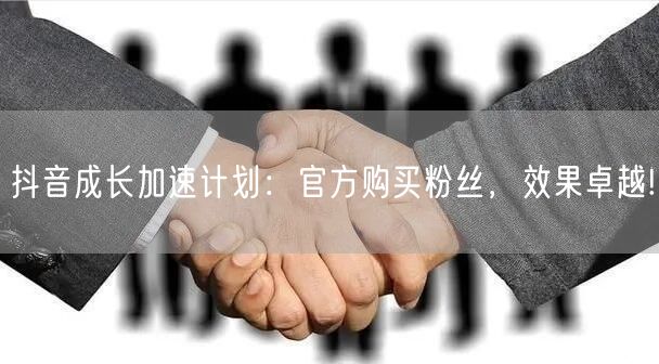 抖音成长加速计划：官方购买粉丝，效果卓越!