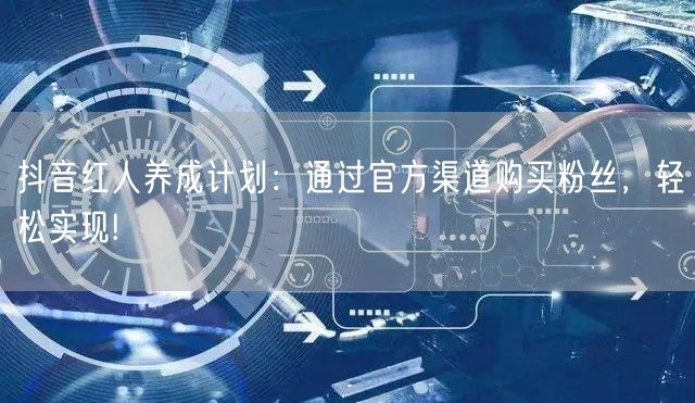 抖音红人养成计划：通过官方渠道购买粉丝，轻松实现!