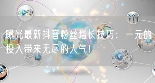 曝光最新抖音粉丝增长技巧：一元的投入带来无尽的人气！