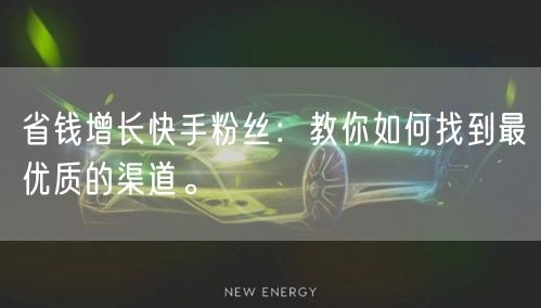省钱增长快手粉丝：教你如何找到最优质的渠道。
