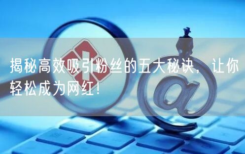 揭秘高效吸引粉丝的五大秘诀,让你轻松成为网红!