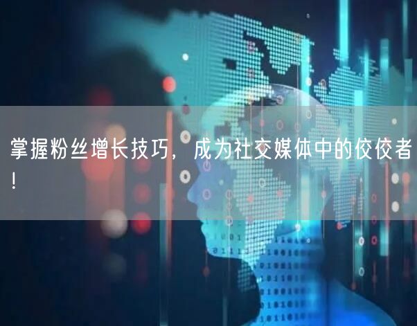 掌握粉丝增长技巧,成为社交媒体中的佼佼者!