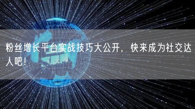 粉丝增长平台实战技巧大公开，快来成为社交达人吧！