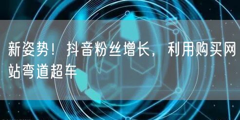 新姿势!抖音粉丝增长,利用购买网站弯道超车
