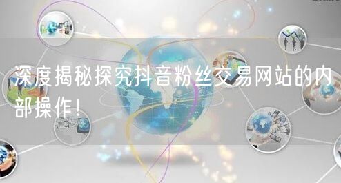 深度揭秘探究抖音粉丝交易网站的内部操作！
