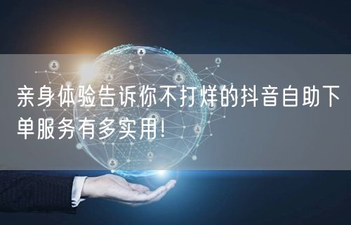 亲身体验告诉你不打烊的抖音自助下单服务有多实用！