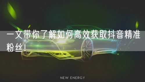 一文带你了解如何高效获取抖音精准粉丝!