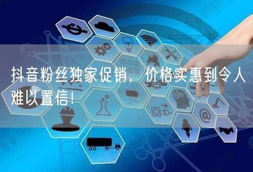 抖音粉丝独家促销,价格实惠到令人难以置信!
