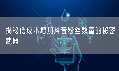 揭秘低成本增加抖音粉丝数量的秘密武器