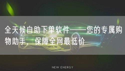 全天候自助下单软件——您的专属购物助手,保障全网最低价