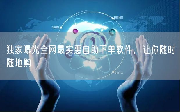 独家曝光全网最实惠自助下单软件,让你随时随地购