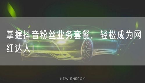 掌握抖音粉丝业务套餐，轻松成为网红达人！