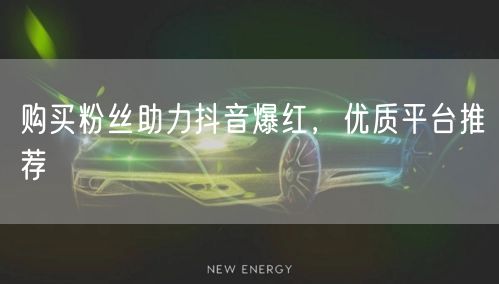 购买粉丝助力抖音爆红,优质平台推荐