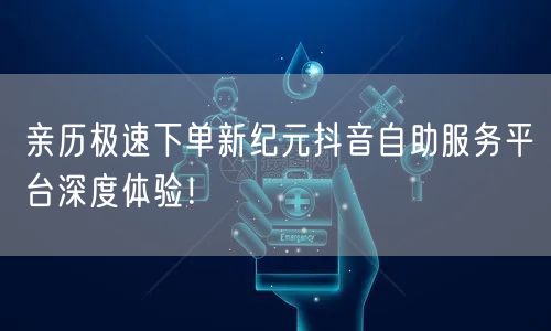亲历极速下单新纪元抖音自助服务平台深度体验!