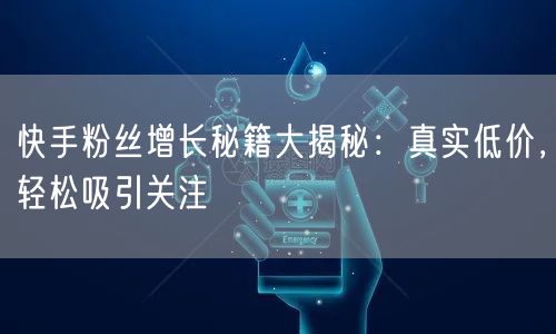 快手粉丝增长秘籍大揭秘:真实低价,轻松吸引关注