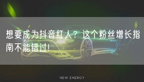 想要成为抖音红人？这个粉丝增长指南不能错过!