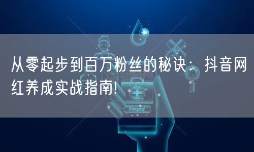 从零起步到百万粉丝的秘诀：抖音网红养成实战指南!