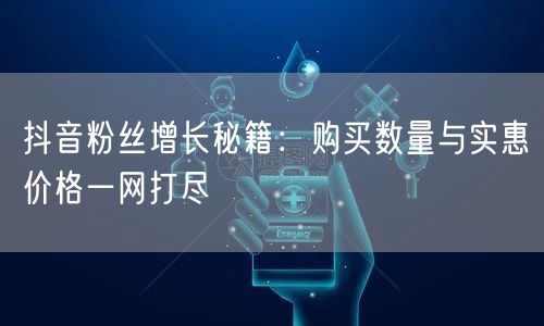 抖音粉丝增长秘籍：购买数量与实惠价格一网打尽