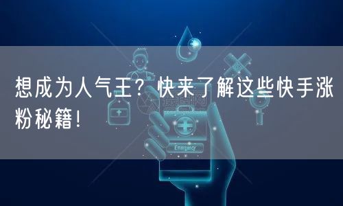 想成为人气王?快来了解这些快手涨粉秘籍!