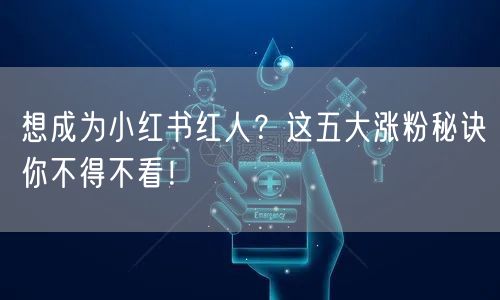 想成为小红书红人？这五大涨粉秘诀你不得不看！