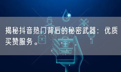 揭秘抖音热门背后的秘密武器：优质买赞服务。