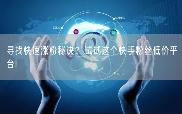 寻找快速涨粉秘诀?试试这个快手粉丝低价平台!