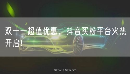 双十一超值优惠，抖音买粉平台火热开启！