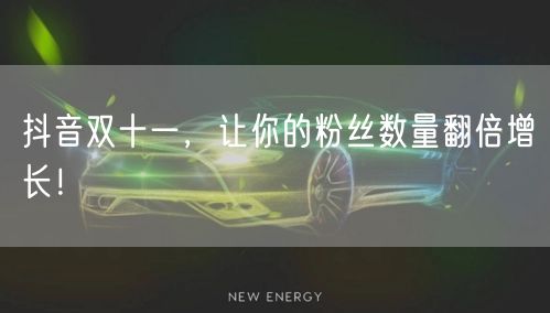 抖音双十一，让你的粉丝数量翻倍增长！