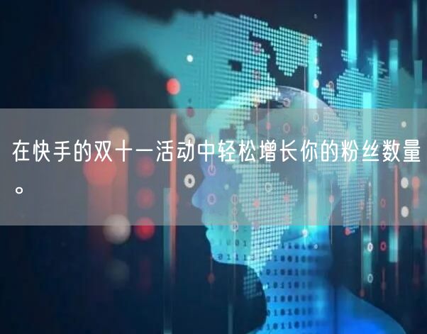 在快手的双十一活动中轻松增长你的粉丝数量。