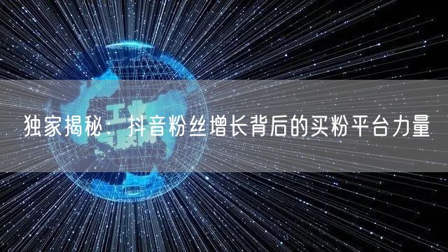 独家揭秘:抖音粉丝增长背后的买粉平台力量
