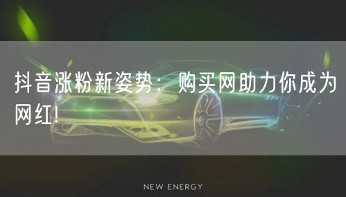 抖音涨粉新姿势：购买网助力你成为网红!