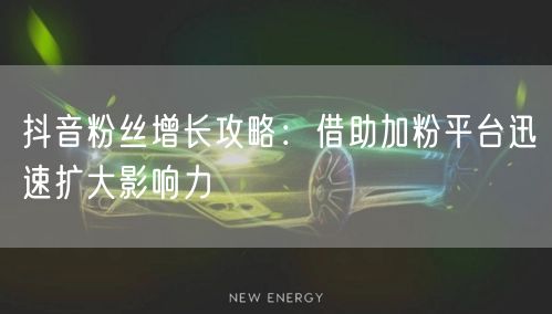 抖音粉丝增长攻略：借助加粉平台迅速扩大影响力