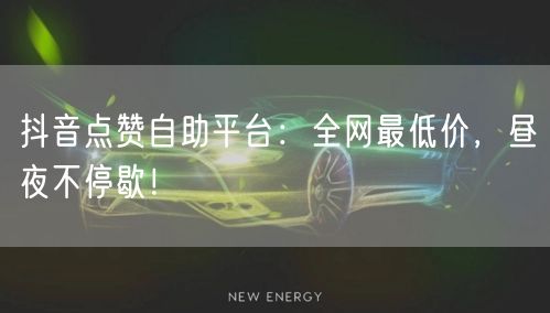 抖音点赞自助平台：全网最低价，昼夜不停歇！