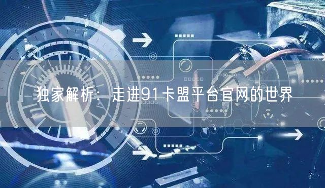 独家解析：走进91卡盟平台官网的世界